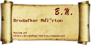 Brodafker Márton névjegykártya